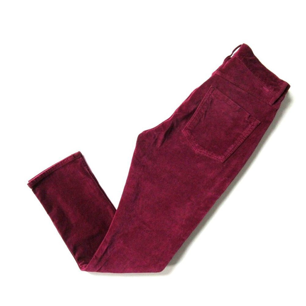 NWT 3x1 W3 Higher Ground in Merlot Stretch Velvet Mini Split Crop Pants 26 - Picture 5 of 5